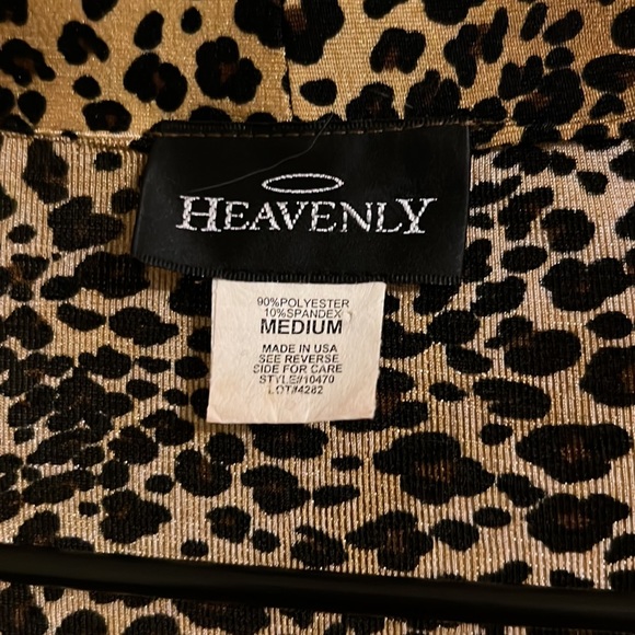 Heavenly long sleeve animal print top for women with built in scarf. Size M - Picture 3 of 5